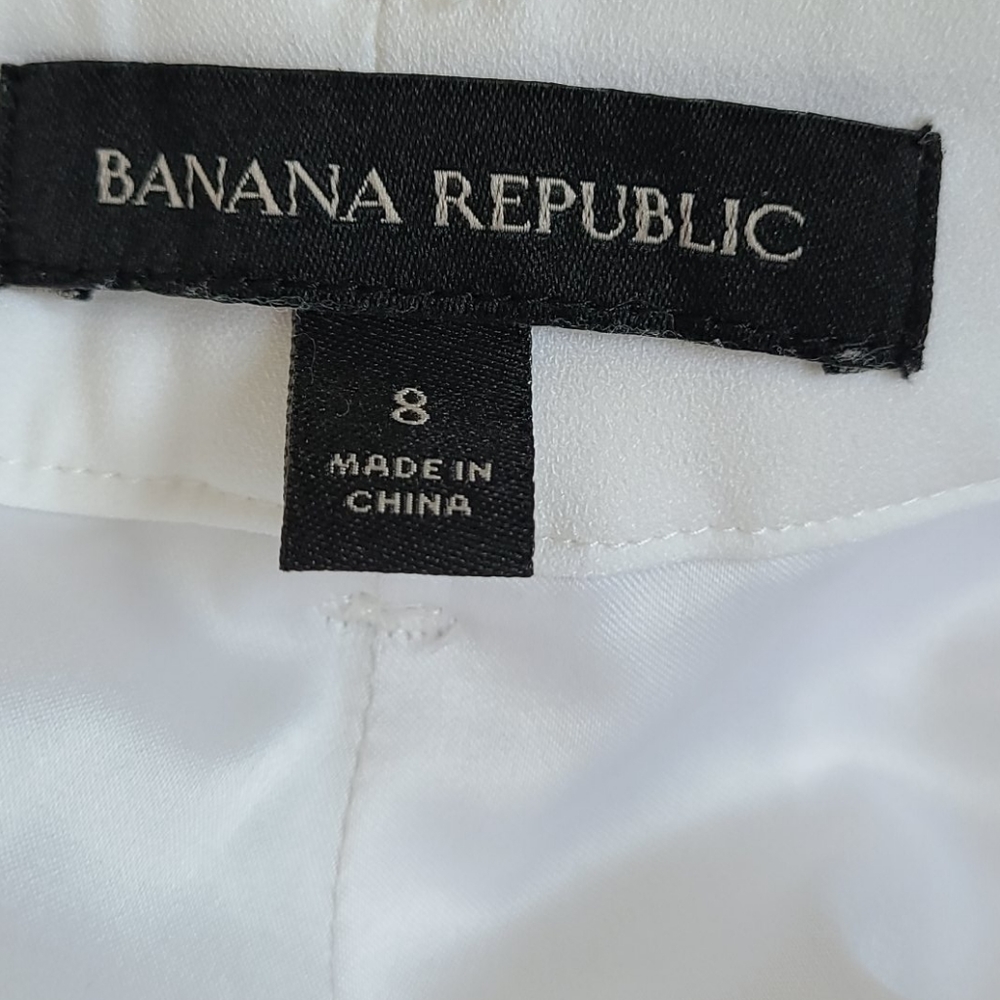EUC Banana Republic White 4 Pocket Shorts Sz 8 - Picture 4 of 4